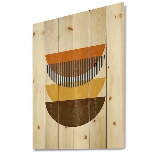 Designart - Abstract Geometric Moon In Earth Tones